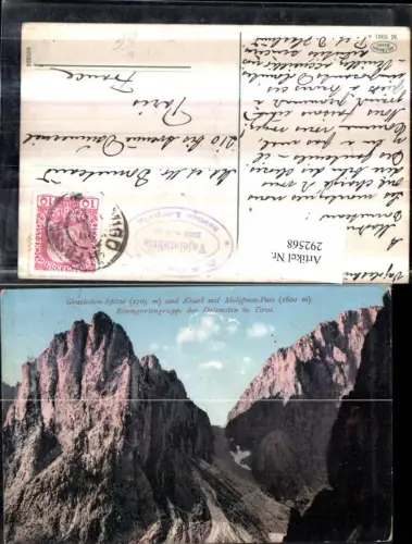 292568,Trentino Bolzano Grasleiten-Spitze u. Kessel m. Molignon-Pass b. Kastelruth