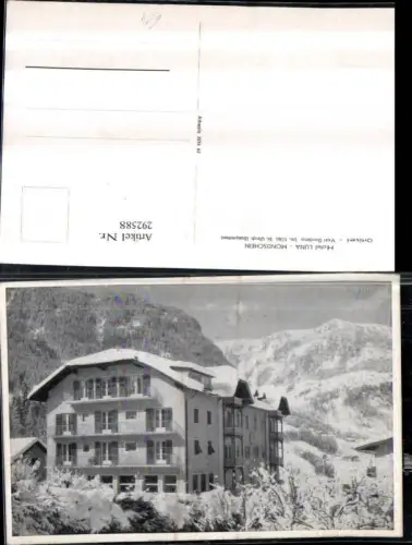 292588,Trentino Bolzano Ortisei St. Ulrich Hotel Luna Mondschein Gebäude Winterbild