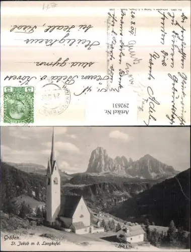 292631,Trentino Bolzano Gröden St. Jakob Kirche m. d. Langkofel Bergkulisse
