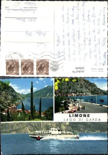 292658,Trentino Trento Lago di Garda Limone Totale Promenade Boot Freccia del Garda Mehrbildkarte