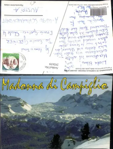 292659,Trentino Trento Madonna di Campiglio Panoramica delle piste del Groste Sessellift Bergkulisse