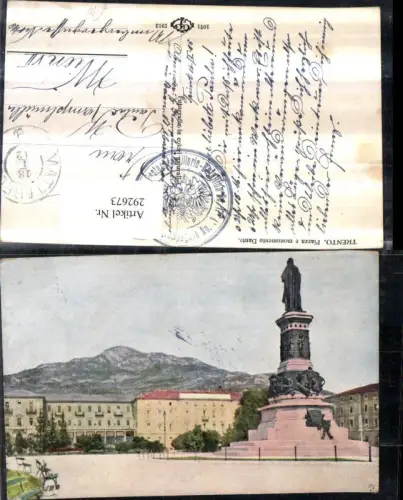 292673,Trentino Trento Trient Piazza e monumento Dante Denkmal