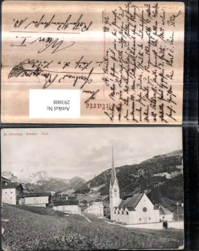 293008,Trentino Bolzano St. Christina in Gröden Totale Kirche Bergkulisse