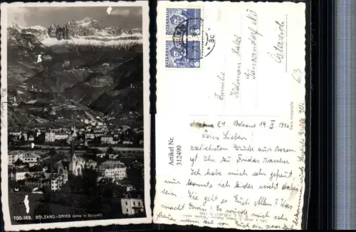 312490,Trentino Bolzano Bozen Gries Totale verso le Dolomiti Bergkulisse