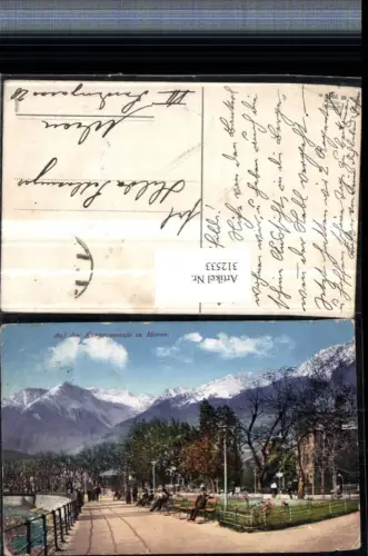 312533,Trentino Bolzano Meran Merano Auf d. Kurpromenade Bergkulisse