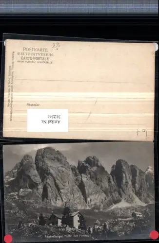 312541,Trentino Bolzano Regensburger-Hütte b. St. Christina in Gröden Bergkulisse pub Würthle e Sohn