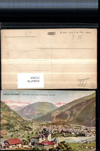 312564,Trentino Bolzano Bozen Gries Totale Panorama visto dalla Funicolare Guncina Bergkulisse