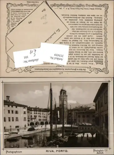 353439,Trentino Trento Riva del Garda Porto Hafen Segelboot 1890 pub Photoglob Zürich