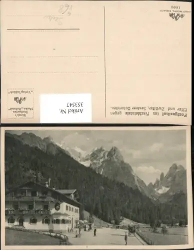 353547,Trentino Bolzano Postgasthof im Fischleintal b. Sexten Bergkulisse pub Josef Werth 1900