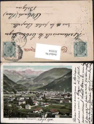 353554,Trentino Bolzano Bozen Totale m. Rosengarten Bergkulisse