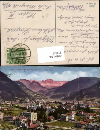 353636,Trentino Bolzano Bozen Gries Totale m. Rosengarten Bergkulisse