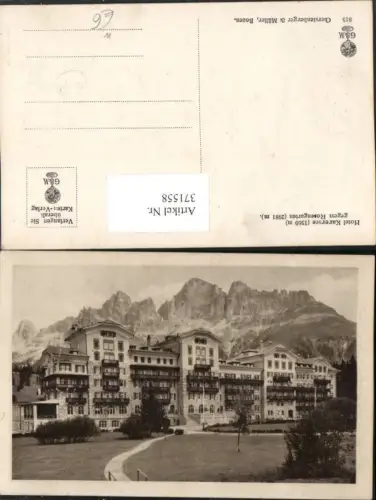 371558,Trentino Bolzano Hotel Karersee b. Welschnofen geg. Rosengarten Bergkulisse
