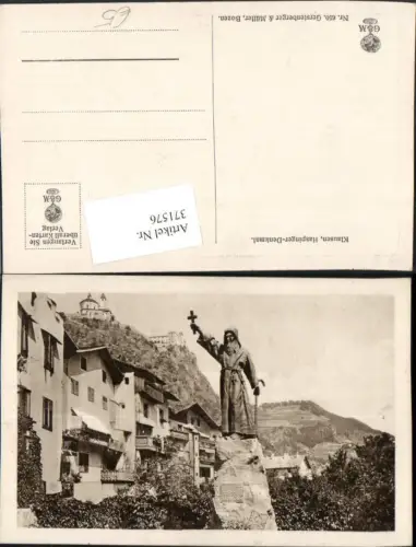 371576,Trentino Bolzano Klausen Haspinger-Denkmal Statue m. Kloster Säben