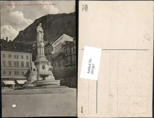 397387,Trentino Bolzano Bozen Walter v. d. Vogelweide-Denkmal Statue