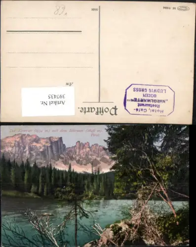 397435,Trentino Bolzano Karersee See b. Welschnofen m. Latemar Bergkulisse