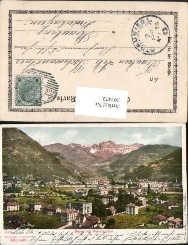 397472,Trentino Bolzano Bozen Totale m. Rosengarten Bergkulisse