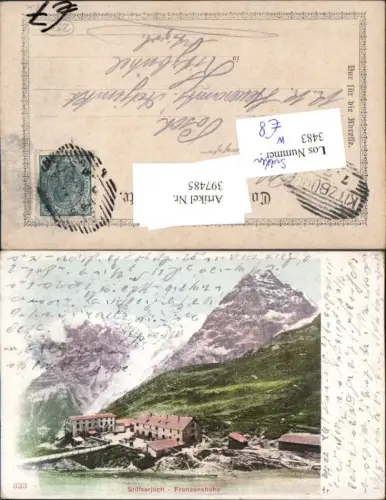 397485,Trentino Bolzano Stilfserjoch Franzensöhe b. Sulden Bergkulisse
