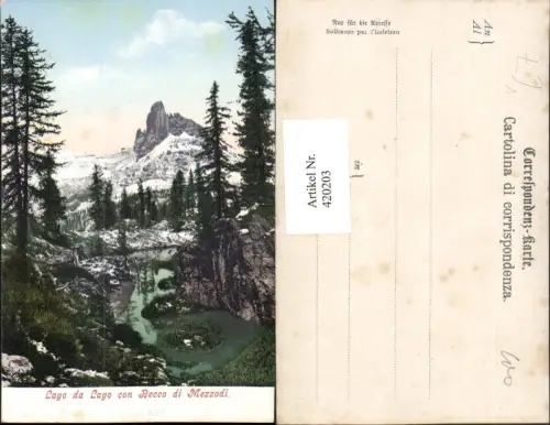 420203,Trentino Trento Lago da Lago con Becco di Mezzodi See Bergkulisse pub Purger e Co 2227