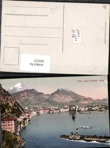 420225,Trentino Trento Lago di Garda Riva Totale Dampfer Bergkulisse