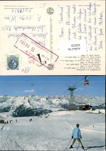 420228,Trentino Trento Madonna di Campiglio Campi di neve al Groste Skipiste Bergkulisse Seilbahn