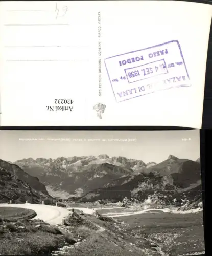 420232,Trentino Trento Panorama dal Pordoi verso il Gruppo del Catinaccio Bergkulisse