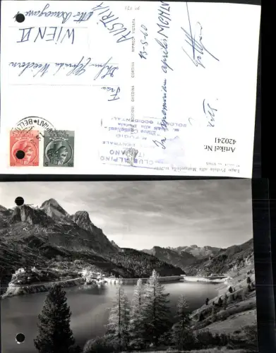 420241,Trentino Trento Lago Fedaia alla Marmolada Vernel Stausee Bergkulisse