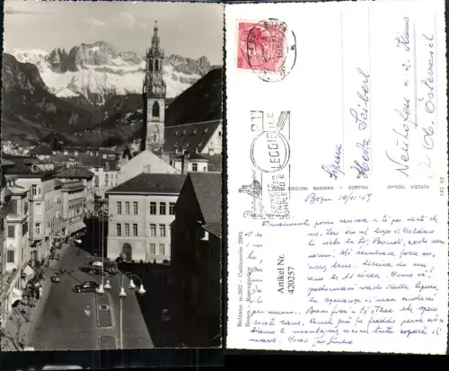 420257,Trentino Bolzano Bozen Teilansicht Catinaccio Rosengarten Bergkulisse