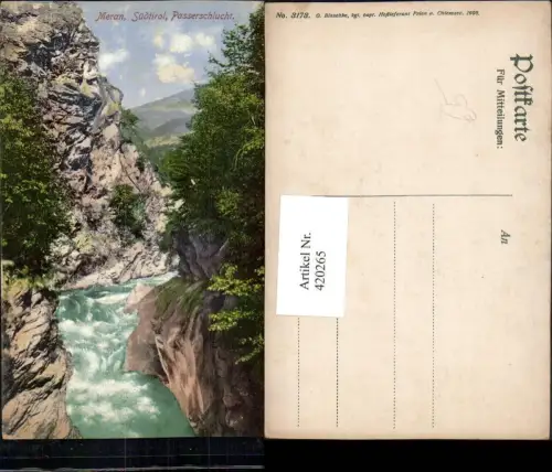 420265,Trentino Bolzano Meran Merano Passerschlucht Schlucht