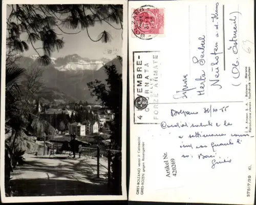 420269,Trentino Bolzano Bozen Gries verso il Catinaccio Teilansicht Bergkulisse