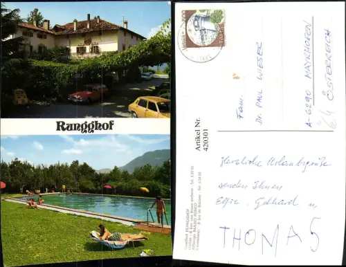 420301,Trentino Bolzano Girlan b. Bozen Gasthof Albergo Rungghof Pool Mehrbildkarte