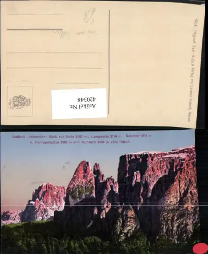 420348,Trentino Bolzano Sella vom Ritten b. Seis am Schlern Bergkulisse pub Lorenz Fränzl 501euro3