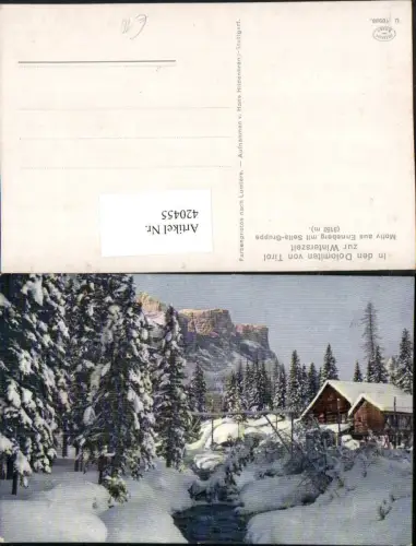 420455,Trentino Bolzano Motiv aus Enneberg m. Sellagruppe Bergkulisse Winterbild