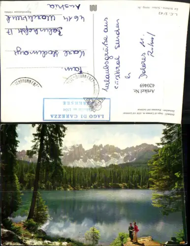 420469,Trentino Bolzano Lago di Carezza Karersee See b. Welschnofen Bergkulisse