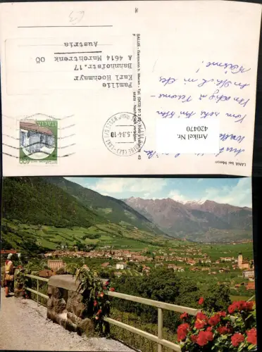 420470,Trentino Bolzano Lana b. Meran Merano Totale Bergkulisse