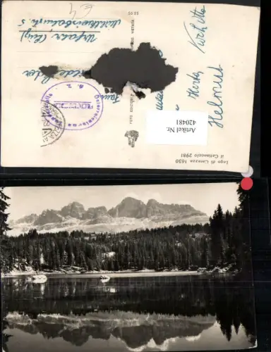 420481,Trentino Bolzano Lago di Carezza Karersee See b. Welschnofen Bergkulisse