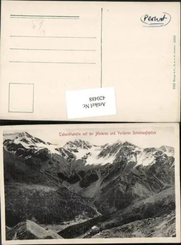 420488,Trentino Bolzano Tabarettahütte Berghütte b. Sulden m. Schöntaufspitze Bergkulisse