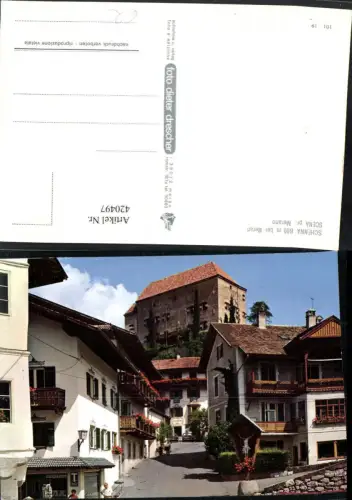 420497,Trentino Bolzano Schenna b. Meran Scena Motiv Wegkreuz Burg