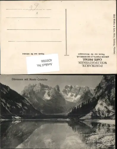 420586,Trentino Bolzano Dürrensee See b. Toblach m. Monte Cristallo Bergkulisse