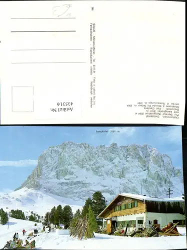 435316,Trentino Bolzano Grödental Piz Seteur Bergstation m. Langkofel Bergkulisse