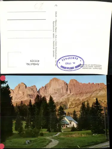 435329,Trentino Bolzano Dolomiten Alpenkapelle m. Rosengarten Bergkulisse