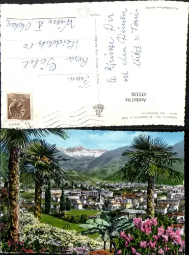 435338,Trentino Bolzano Bozen Teilansicht m. Rosengarten Catinaccio Palmen