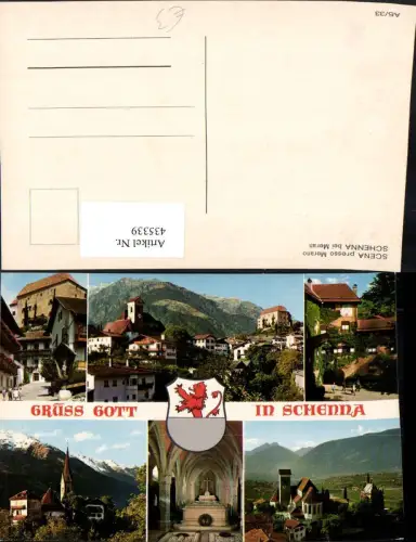 435339,Trentino Bolzano Scena Schenna b. Meran Totale Kirche Schloss Mehrbildkarte