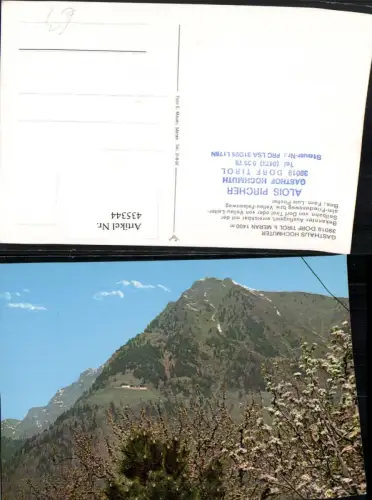 435344,Trentino Bolzano Dorf Tirol b. Meran Gasthaus Hochmuter Bergkulisse