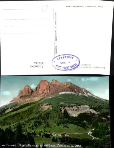 435346,Trentino Bolzano Dolomiten Karerpass m. Rosengarten Bergkulisse