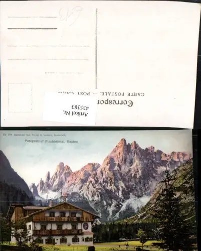 435383,Trentino Bolzano Sexten Postgasthof Fischleintal Bergkulisse