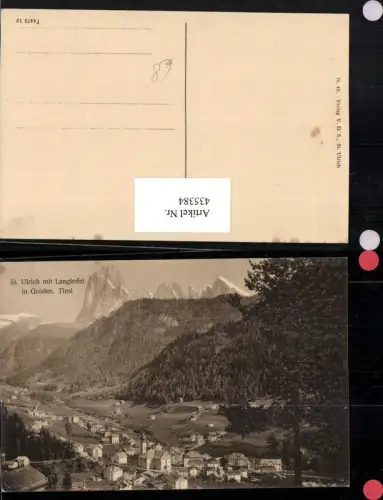 435384,Trentino Bolzano St. Ulrich in Gröden Totale m. Langkofel Bergkulisse