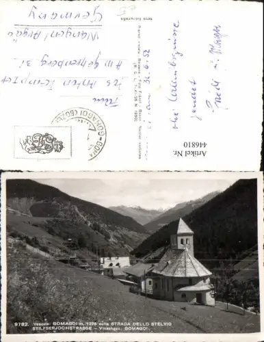 446810,Trentino Bolzano Gomagoi Vinschgau Stilfserjochstraße Kirche Bergkulisse
