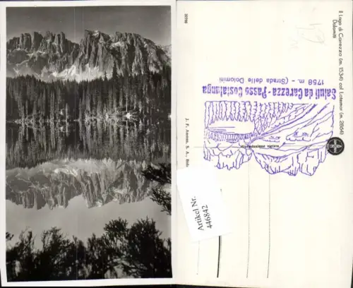 446842,Trentino Bolzano Welschnofen Lago di Carezza col Latemar See Bergkulisse