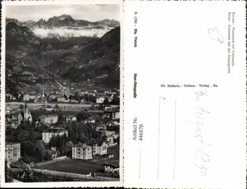 446870,Trentino Bolzano Bozen Panorama m. Rosengarten Catinaccio Bergkulisse