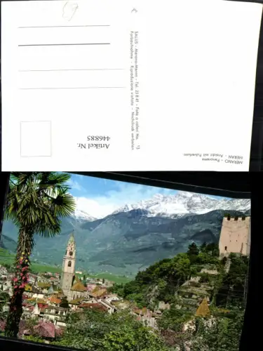 446885,Trentino Bolzano Merano Meran Panorama Totale m. Pulverturm Bergkulisse